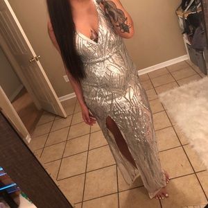 Silver sequins dress